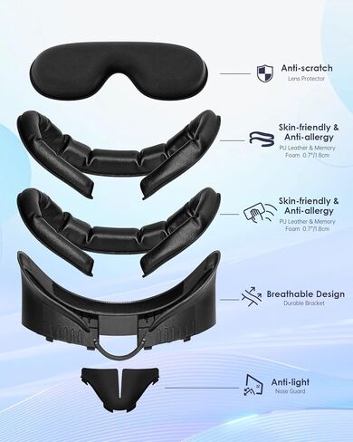 وسادة وجه vr متوافقة مع بديل إسفنجي لواجهة الوجه Meta Quest 3 مع واقي عدسة لـ Quest 3 Face Pad in Kuwait