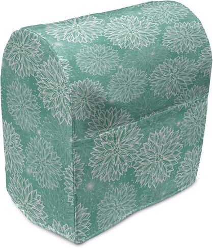Ambesonne Floral Stand Mixer Cover, Watercolor Painting Style Chinese Flower Ornaments on White Backdrop, Kitchen Appliance Organizer Bag Cover with Pockets, 6-8 Quarts, Blue in Saudi Arabia