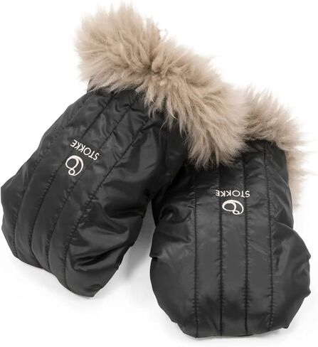 Stokke Stroller Mittens, Onyx Black - Soft Fleece Lining & Sheepskin Cuffs - Attach to All Stokke Strollers in Saudi Arabia