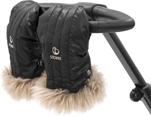 Stokke Stroller Mittens, Onyx Black - Soft Fleece Lining & Sheepskin Cuffs - Attach to All Stokke Strollers in Saudi Arabia