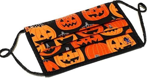 JaxMask® | Jack-O’-Lanterns 2 Layer Cloth Face Mask | Halloween Pumpkins Black/Orange | “JaxOlantern Collection" in Saudi Arabia