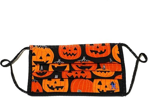 JaxMask® | Jack-O’-Lanterns 2 Layer Cloth Face Mask | Halloween Pumpkins Black/Orange | “JaxOlantern Collection" in Saudi Arabia