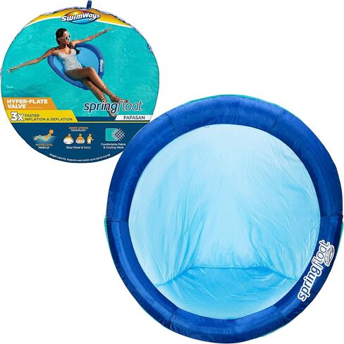 SwimWays Spring Float Premium Papasan Pool Lounger, Inflatable Pool Floats Adult with Fast Inflation for Ages 15 & Up, Sky Blue (Pack of 2) in Saudi Arabia