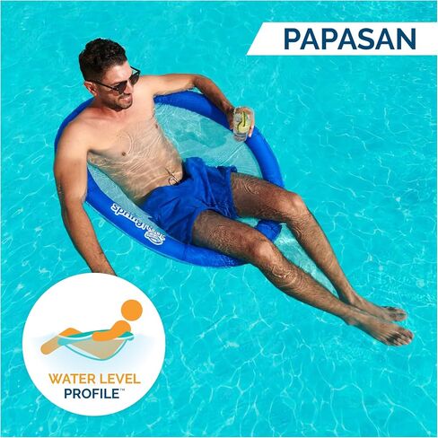 SwimWays Spring Float Premium Papasan Pool Lounger, Inflatable Pool Floats Adult with Fast Inflation for Ages 15 & Up, Sky Blue (Pack of 2) in Saudi Arabia
