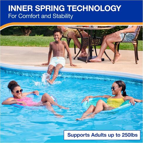 SwimWays Spring Float Premium Papasan Pool Lounger, Inflatable Pool Floats Adult with Fast Inflation for Ages 15 & Up, Sky Blue (Pack of 2) in Saudi Arabia