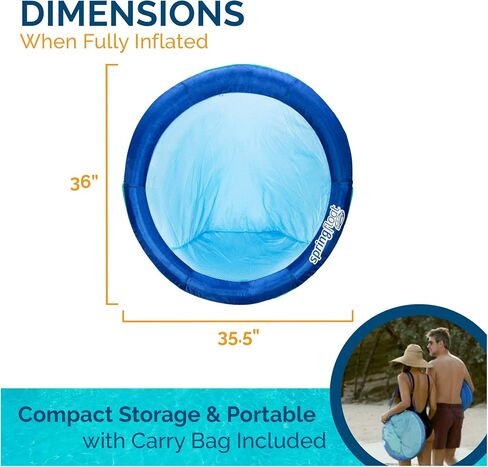 SwimWays Spring Float Premium Papasan Pool Lounger, Inflatable Pool Floats Adult with Fast Inflation for Ages 15 & Up, Sky Blue (Pack of 2) in Saudi Arabia