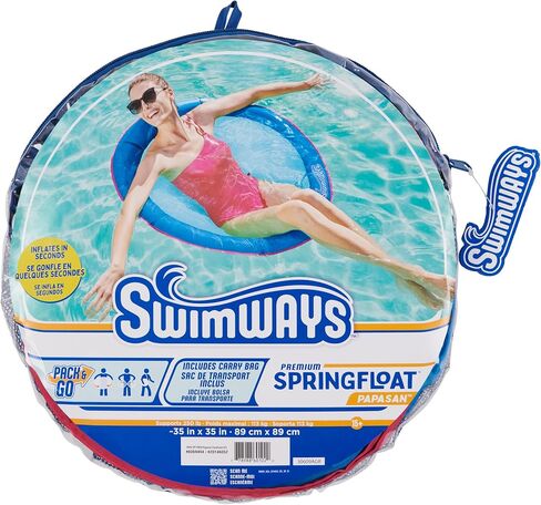 SwimWays Spring Float Premium Papasan Pool Lounger, Inflatable Pool Floats Adult with Fast Inflation for Ages 15 & Up, Sky Blue (Pack of 2) in Saudi Arabia