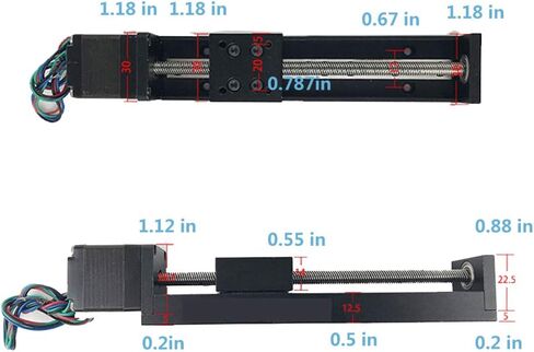 CNC Sliding Table Lead Screw Precision Travel Length 50mm/100mm/150mm/200mm NEMA11 Linear Stepper Motor Guide Slide T-Shaped Screw line Rail Electric (24V,1.8°） (50mm) in Saudi Arabia