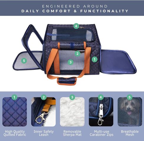 Pet Carrier Airline Approved with Wheels - Dog Carrier with Wheels, Rolling Cat Carrier with Retractable Handle & Removable Wheels, TSA Approved Dog Carrier, Pet Carrier on Wheels Under 20 lbs (Cream) in Saudi Arabia