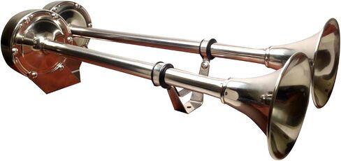 MARINE BOAT STAINLESS STEEL DUAL TRUMPET HORN 12V HEAVY DUTY in Saudi Arabia