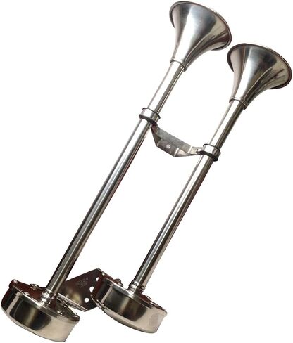 MARINE BOAT STAINLESS STEEL DUAL TRUMPET HORN 12V HEAVY DUTY in Saudi Arabia