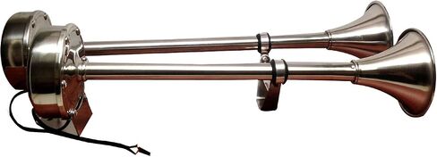 MARINE BOAT STAINLESS STEEL DUAL TRUMPET HORN 12V HEAVY DUTY in Saudi Arabia