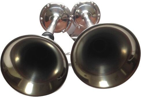 MARINE BOAT STAINLESS STEEL DUAL TRUMPET HORN 12V HEAVY DUTY in Saudi Arabia