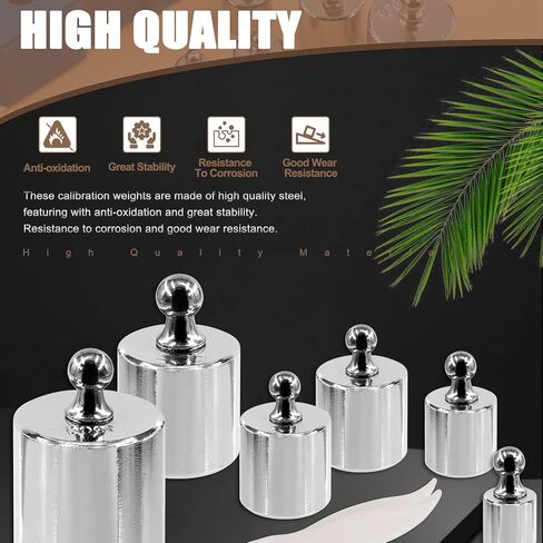 16Pcs 10 Sizes 10g 20g 50g 100g 200g Precision Steel Scale Calibration Weight Kit Test Weights Kits with Tweezers and Chip Calibration Weights for Digital Balance Scale Laboratory in Kuwait