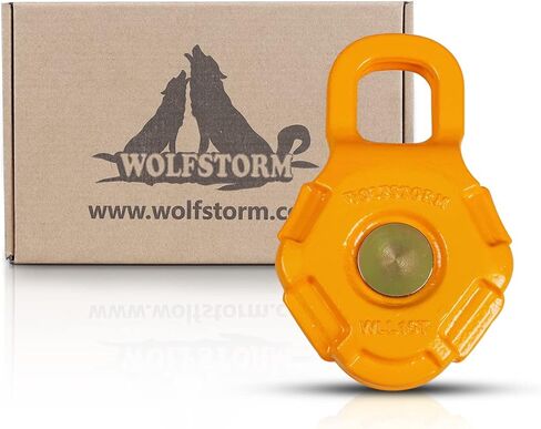 WOLFSTORM Snatch Block - 77000 رطل أقصى قوة للكسر، 33000 رطل حمل العمل - بكرة ونش لحبل / كابل اصطناعي مقاس 3/8 بوصة، سعة ونش مزدوجة / ثلاثية - أفضل ملحقات التعافي على الطرق الوعرة (أسود) in Kuwait