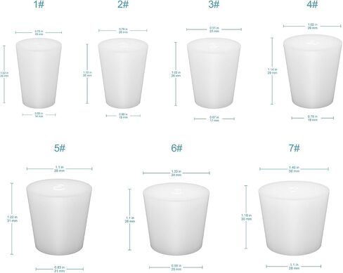 stonylab Silicon Rubber Stopper, White Tapered Lab Seal Silicone Stoppers Rubber Plugs (10-Pack, 4#) in Kuwait