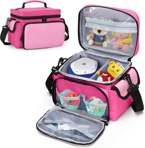 حقيبة تخزين LoDrid متوافقة مع مشغل الصوت Storypod مع مقبض وحزام كتف، وحقيبة حمل مع جيوب احترافية لشخصيات الصوت والملحقات، باللون الوردي (تصميم حاصل على براءة اختراع) in Kuwait