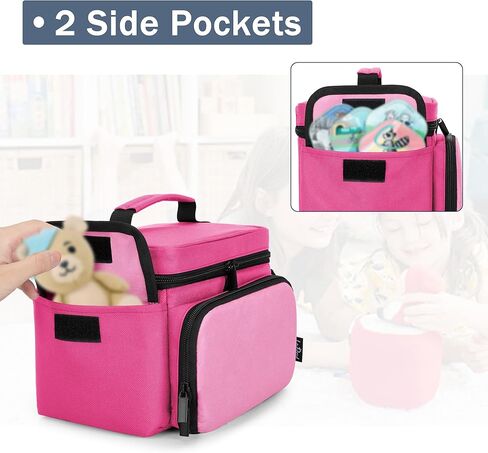 حقيبة تخزين LoDrid متوافقة مع مشغل الصوت Storypod مع مقبض وحزام كتف، وحقيبة حمل مع جيوب احترافية لشخصيات الصوت والملحقات، باللون الوردي (تصميم حاصل على براءة اختراع) in Kuwait