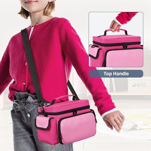 حقيبة تخزين LoDrid متوافقة مع مشغل الصوت Storypod مع مقبض وحزام كتف، وحقيبة حمل مع جيوب احترافية لشخصيات الصوت والملحقات، باللون الوردي (تصميم حاصل على براءة اختراع) in Kuwait