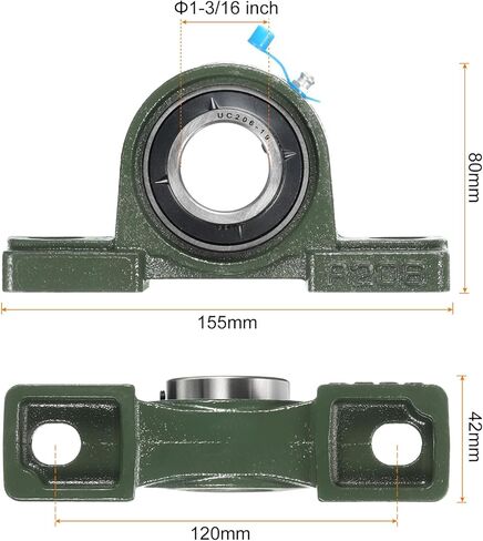 uxcell 2pcs UCP205-14 Pillow Block Bearings 7/8 inch Bore Self Alignment, Solid Cast Iron Base Mounted Chrome Steel Bearings in Kuwait