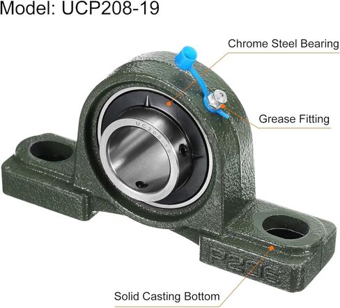 uxcell 2pcs UCP205-14 Pillow Block Bearings 7/8 inch Bore Self Alignment, Solid Cast Iron Base Mounted Chrome Steel Bearings in Kuwait