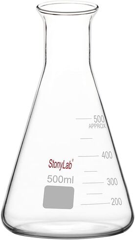stonylab Glass Wide Mouth Erlenmeyer Flask, 2000 ml Borosilicate Glass Erlenmeyer Flask with Heavy Duty Rim, 1 Pack in Saudi Arabia