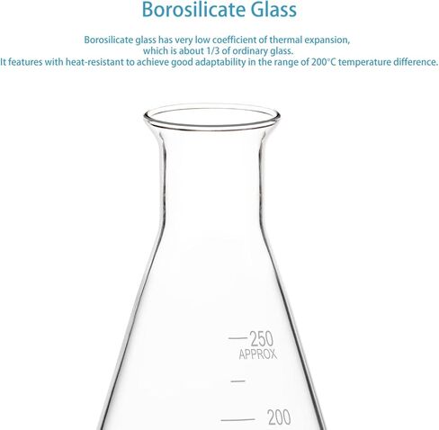 stonylab Glass Wide Mouth Erlenmeyer Flask, 2000 ml Borosilicate Glass Erlenmeyer Flask with Heavy Duty Rim, 1 Pack in Saudi Arabia