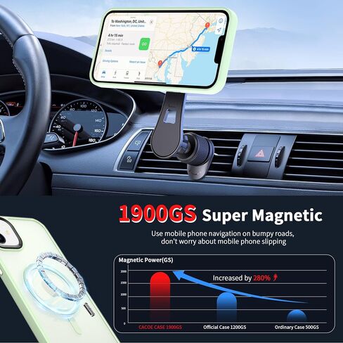 CACOE Magnetic Case for iPhone 13 & iPhone 14 6.1 inch-Compatible with MagSafe & Magnetic Car Phone Mount,Anti-Fingerprint TPU Thin Phone Cases Cover Protective Shockproof (Matte Black) in Saudi Arabia