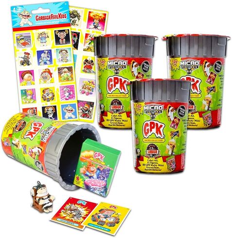 Trends International Garbage Pail Kids Blind Bag Set - Bundle with 3 Garbage Pail Kids Mystery Minis with Figurine and Accessory Plus Garbage Pail Kids Stickers | Garbage Pail Kids Micro Figures in Saudi Arabia