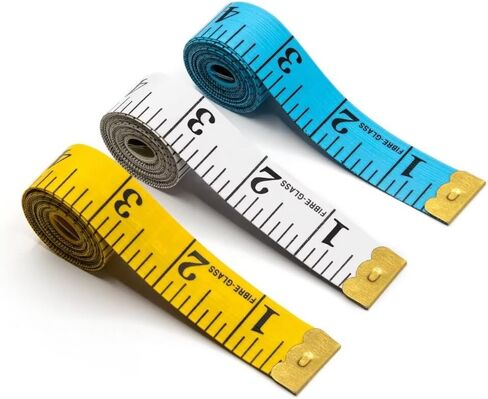 Flexible Tape Measure, 3pcs Soft Measuring Tape, Double Scale Fabric Tape Measure, for Body Weight Loss Sewing Tailor Craft Ruler,150cm/60 inch(Blue,White,Yellow) in Saudi Arabia