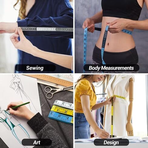 Flexible Tape Measure, 3pcs Soft Measuring Tape, Double Scale Fabric Tape Measure, for Body Weight Loss Sewing Tailor Craft Ruler,150cm/60 inch(Blue,White,Yellow) in Saudi Arabia