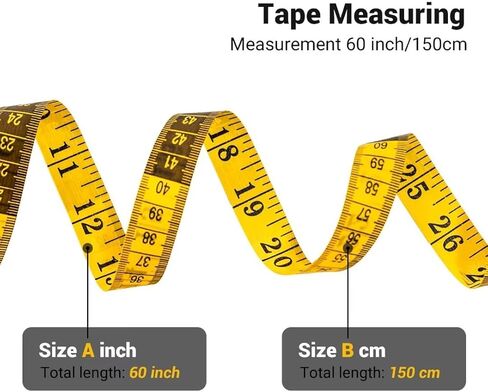 Flexible Tape Measure, 3pcs Soft Measuring Tape, Double Scale Fabric Tape Measure, for Body Weight Loss Sewing Tailor Craft Ruler,150cm/60 inch(Blue,White,Yellow) in Saudi Arabia
