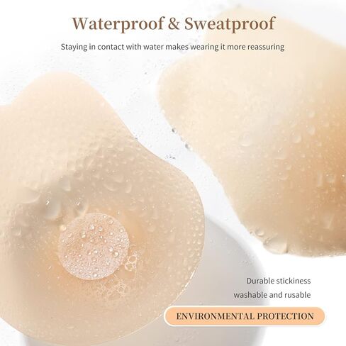 حمالة صدر لاصقة من PADRAM، حمالات صدر غير مرئية رفيعة جدًا، أغطية للحلمات اللاصقة بدون ظهر، حمالة صدر لرفع فطائر اللحم للنساء، مقاس متوسط in Kuwait