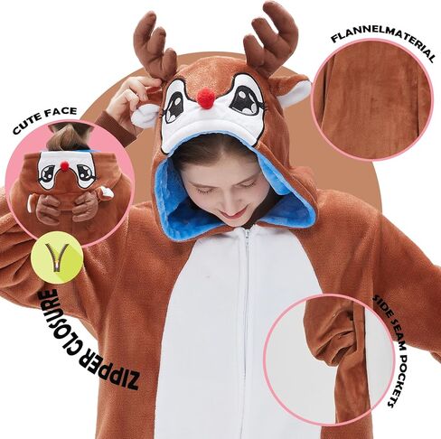 بدلة نوم SweetXIN للبالغين من الجنسين للهالوين والكريسماس التنكرية للنساء والرجال in Kuwait