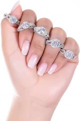 BERRICLE Sterling Silver CZ Solitaire Wedding Engagement Promise Rings for Her, Round Cubic Zirconia Ring for Women in Saudi Arabia