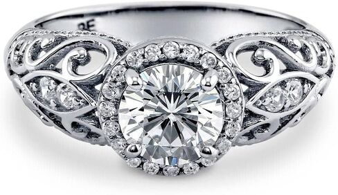 BERRICLE Sterling Silver CZ Solitaire Wedding Engagement Promise Rings for Her, Round Cubic Zirconia Ring for Women in Saudi Arabia