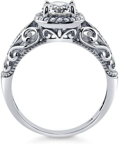 BERRICLE Sterling Silver CZ Solitaire Wedding Engagement Promise Rings for Her, Round Cubic Zirconia Ring for Women in Saudi Arabia