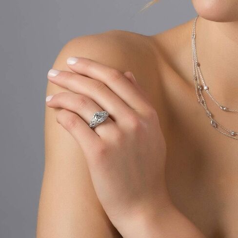 BERRICLE Sterling Silver CZ Solitaire Wedding Engagement Promise Rings for Her, Round Cubic Zirconia Ring for Women in Saudi Arabia