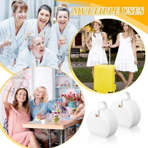 10 Pack Travel Jewelry Case Mini Jewelry Travel Case, Half Moon Design, Detachable Handle, Small Earring Storage Organizer for Women Girls Bridesmaid Proposal Gifts(White) in Saudi Arabia