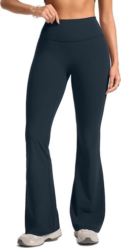 Womens High Waist No Front Seam Scrunch Butt Flare Leggings Workouts 31 Inches V-Back Bootcut Gym Yoga Pants in Kuwait