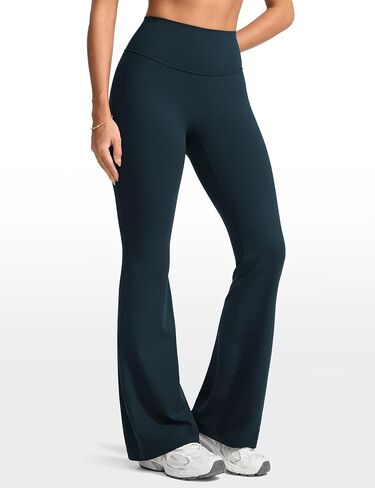 Womens High Waist No Front Seam Scrunch Butt Flare Leggings Workouts 31 Inches V-Back Bootcut Gym Yoga Pants in Kuwait