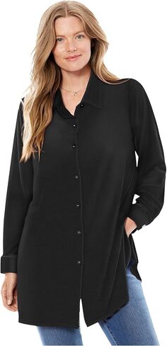 Woman Within Plus Size Velour Shirt in Saudi Arabia