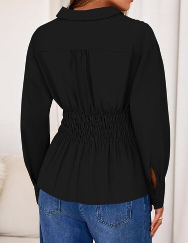 ZESICA Womens Long Sleeve Cotton Work Office Shirts 2025 Fall Business Casual Collared Tops Button Down Dressy Blouse in Saudi Arabia