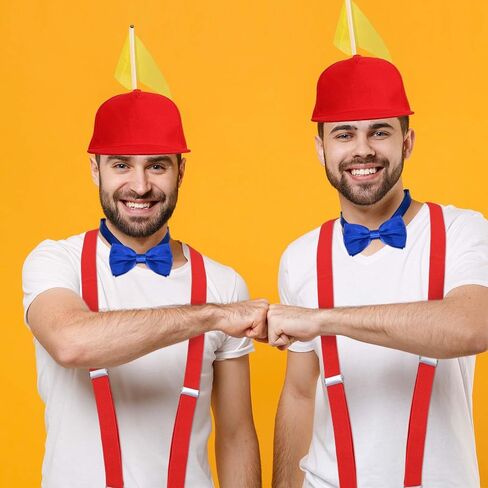 8 Pcs Halloween Costume Set Clown Hats with Flag Y Back Style Suspenders Bow Ties for Adult Men Women Halloween Cosplay Party Dress Up in Saudi Arabia