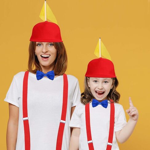 8 Pcs Halloween Costume Set Clown Hats with Flag Y Back Style Suspenders Bow Ties for Adult Men Women Halloween Cosplay Party Dress Up in Saudi Arabia