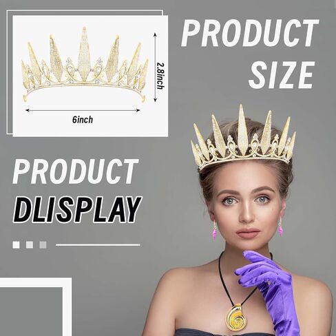 Kavoc 4Pcs Halloween Sea Witch Costume Accessories Including Crown Headband Purple Gloves Mermaid Accessories for Women Halloween Dress Up Party Outfit Supplies in Saudi Arabia