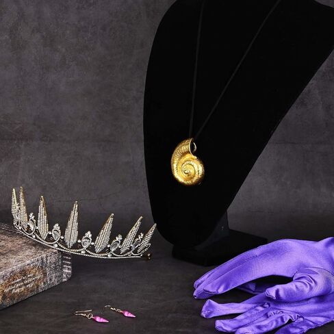 Kavoc 4Pcs Halloween Sea Witch Costume Accessories Including Crown Headband Purple Gloves Mermaid Accessories for Women Halloween Dress Up Party Outfit Supplies in Saudi Arabia