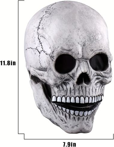 NTSWZYS Realistic Halloween Full Head Skull Mask with Movable Jaw,Scary Latex Helmet for Cosplay Party Props in Saudi Arabia