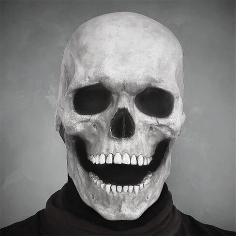 NTSWZYS Realistic Halloween Full Head Skull Mask with Movable Jaw,Scary Latex Helmet for Cosplay Party Props in Saudi Arabia
