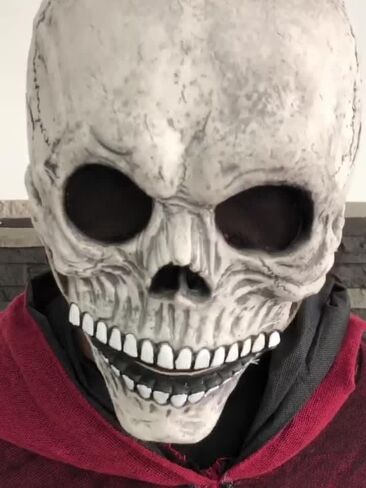 NTSWZYS Realistic Halloween Full Head Skull Mask with Movable Jaw,Scary Latex Helmet for Cosplay Party Props in Saudi Arabia